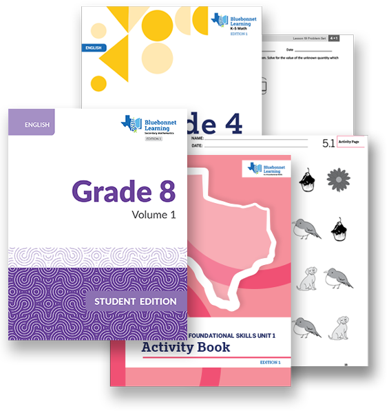 collage of bluebonnet learning materials